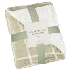 Winston Sage Check Sherpa Throw