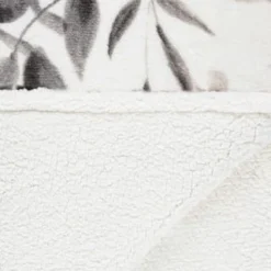 Winston Mono Leaf Sherpa Throw -Comfort Home Store 394976 winston leaf sherpa throw mono 4