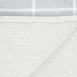 Winston Grey Check Sherpa Throw -Comfort Home Store 394978 winston grey check sherpa throw 2