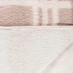 B&M Check Sherpa Throw - Natural -Comfort Home Store 394999 check sherpa throw natural 3