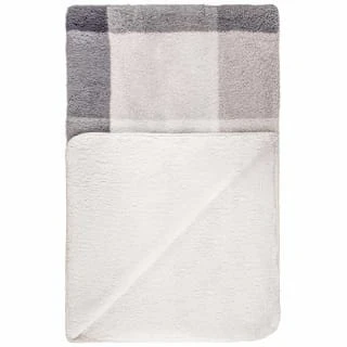Grey Check Sherpa Throw 2 Grey Check Sherpa Throw - Image 2