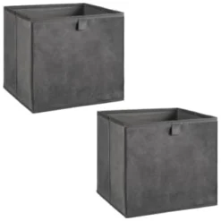 Lokken Velvet Storage Cubes 2pk - Grey -Comfort Home Store 395825 2pk velvet lokken storage cubes grey 3
