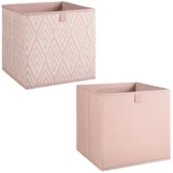 Lokken Printed Storage Cubes 2pk - Pink Diamond -Comfort Home Store 395838 2pk printed lokken storage cubes pink diamond 3