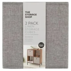 New Release -Comfort Home Store 395851 2pk linen lokken storage cubes grey 2