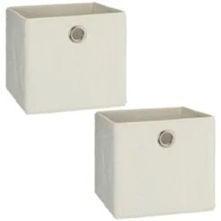 Comfort Home Store -Comfort Home Store 395965 2pk teddy lokken storage cubes cream 2