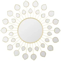 B&M Gold Mirrored Petal Mirror