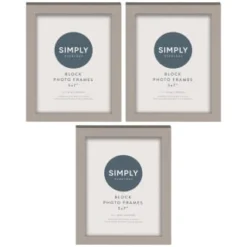 Simply Everyday 5 X 7" Block Frames 3pk - Grey